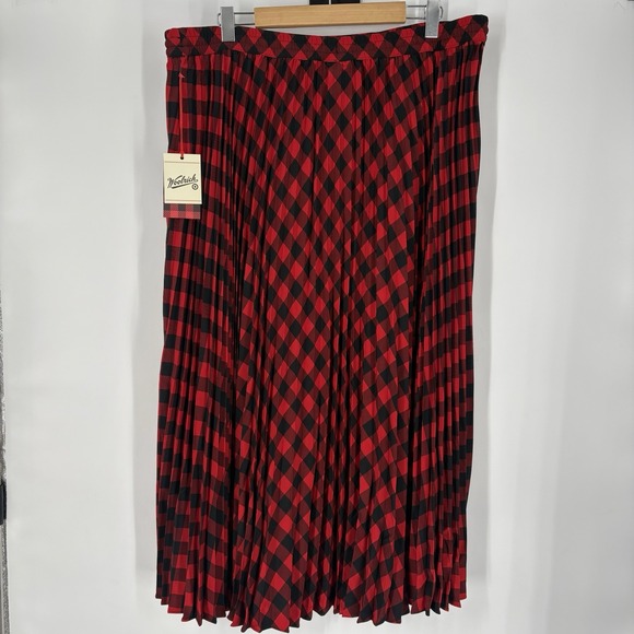 Woolrich X Target Womens Buffalo Check Pleated Ankle Skirt Size XXL Stretch - Picture 2 of 6